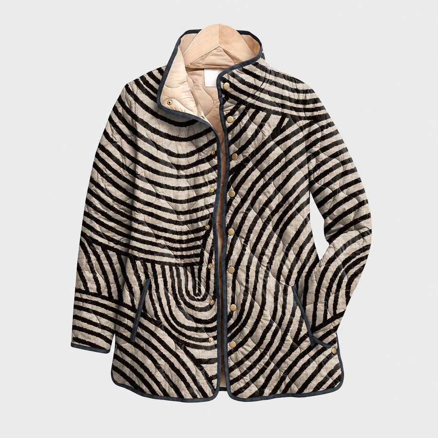 Sylvia | Brushstroke Circle Quilted Jacket