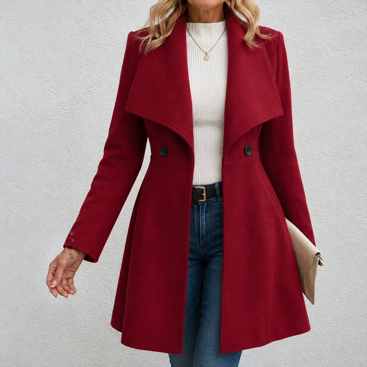 Louisa Long Coat in Red