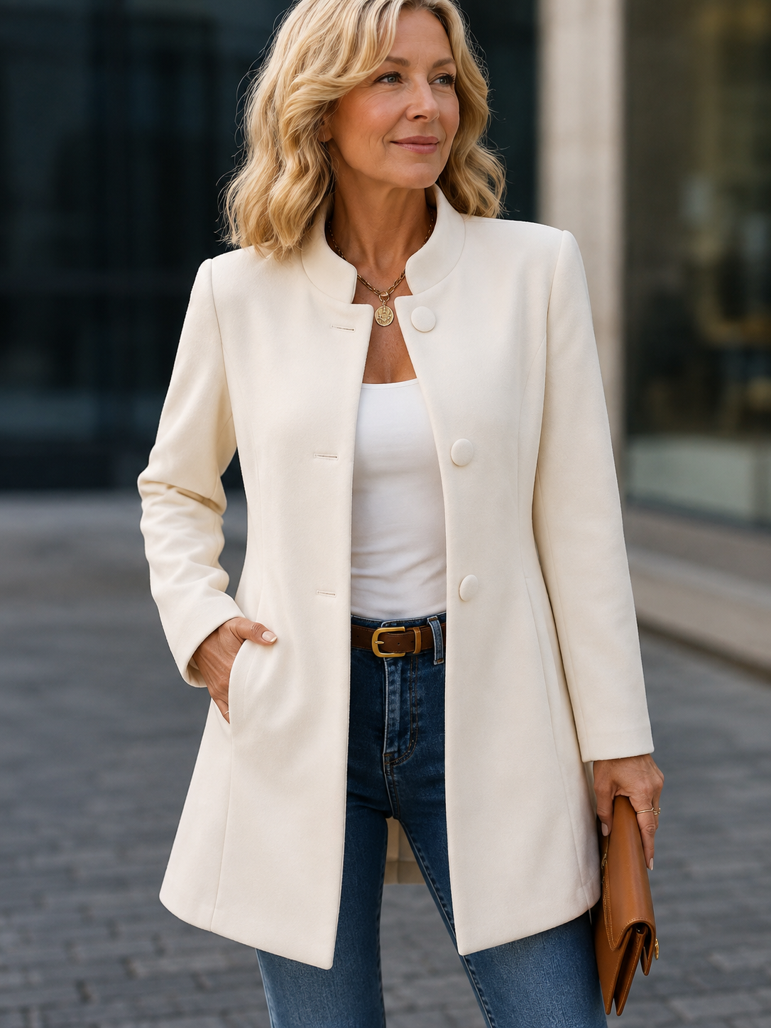 Marilyn Tailored Jacket in Beige